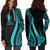 New Caledonia Women's Hoodie Dress - Turquoise Polynesian Tentacle Tribal Pattern - Polynesian Pride