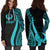 Pohnpei Women's Hoodie Dress - Turquoise Polynesian Tentacle Tribal Pattern - Polynesian Pride