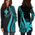 Wallis and Futuna Women's Hoodie Dress - Turquoise Polynesian Tentacle Tribal Pattern - Polynesian Pride