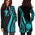 Northern Mariana Islands Women's Hoodie Dress - Turquoise Polynesian Tentacle Tribal Pattern - Polynesian Pride