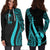 Yap Women's Hoodie Dress - Turquoise Polynesian Tentacle Tribal Pattern - Polynesian Pride