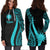 Nauru Women's Hoodie Dress - Turquoise Polynesian Tentacle Tribal Pattern - Polynesian Pride