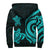 Fiji Sherpa Hoodie - Turquoise Tentacle Turtle Crest - Polynesian Pride