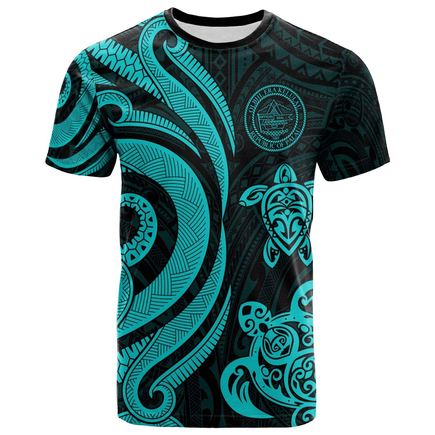 Palau T Shirt Turquoise Tentacle Turlte Unisex Art - Polynesian Pride