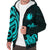 Nauru Sherpa Hoodie - Turquoise Tentacle Turtle Crest - Polynesian Pride