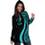 Kosrae Women's Hoodie Dress - Turquoise Polynesian Tentacle Tribal Pattern - Polynesian Pride