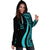 Cook Islands Women's Hoodie Dress - Turquoise Polynesian Tentacle Tribal Pattern - Polynesian Pride