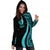 Tahiti Women's Hoodie Dress - Turquoise Polynesian Tentacle Tribal Pattern - Polynesian Pride