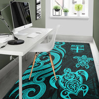 Fiji Area Rug - Turquoise Tentacle Turtle - Polynesian Pride