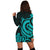 Tonga Women Hoodie Dress - Turquoise Tentacle Turtle - Polynesian Pride