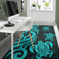 Tuvalu Area Rug - Turquoise Tentacle Turtle - Polynesian Pride