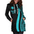 Marshall Islands Women's Hoodie Dress - Turquoise Polynesian Tentacle Tribal Pattern - Polynesian Pride