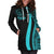 Palau Women's Hoodie Dress - Turquoise Polynesian Tentacle Tribal Pattern - Polynesian Pride