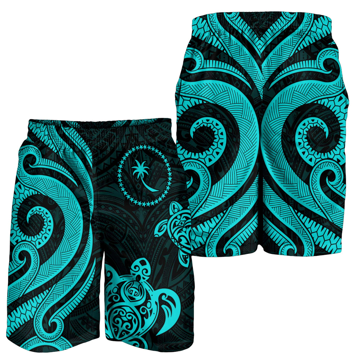 Chuuk Men's Short - Turquoise Tentacle Turtle - Polynesian Pride
