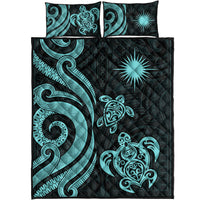 Marshall Islands Quilt Bed Set - Turquoise Tentacle Turtle - Polynesian Pride