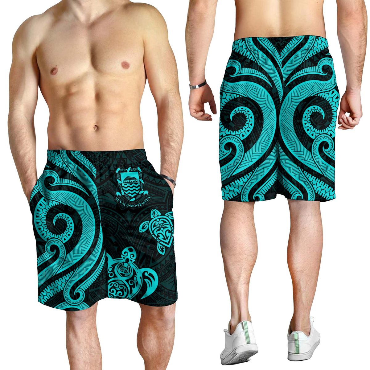 Tuvalu Men's Short - Turquoise Tentacle Turtle - Polynesian Pride