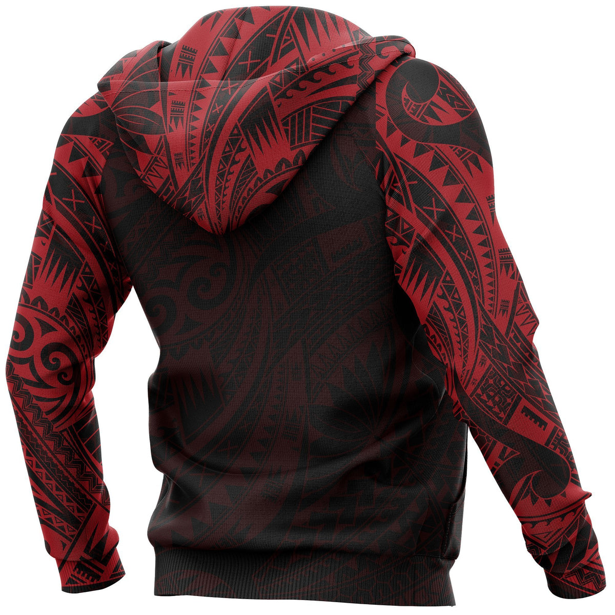 Manaia Maori Tattoo Style All Over Hoodie Red - Polynesian Pride