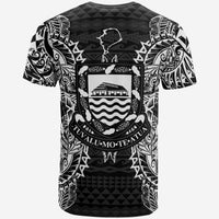 Tuvalu T Shirt Tuvaluan Coat of Arms Map Polynesian Tattoo White Black - Polynesian Pride