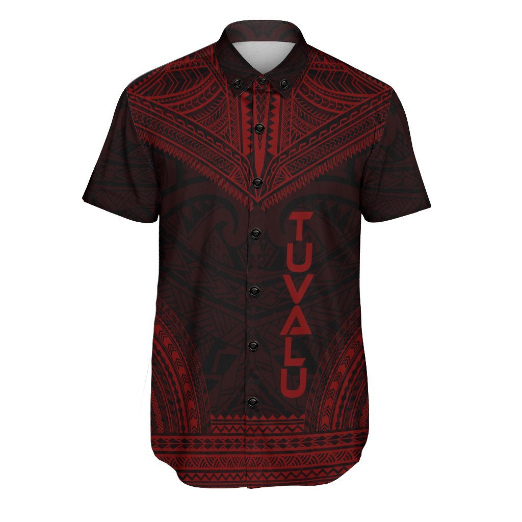Tuvalu Polynesian Chief Shirt - Red Version Men Red - Polynesian Pride
