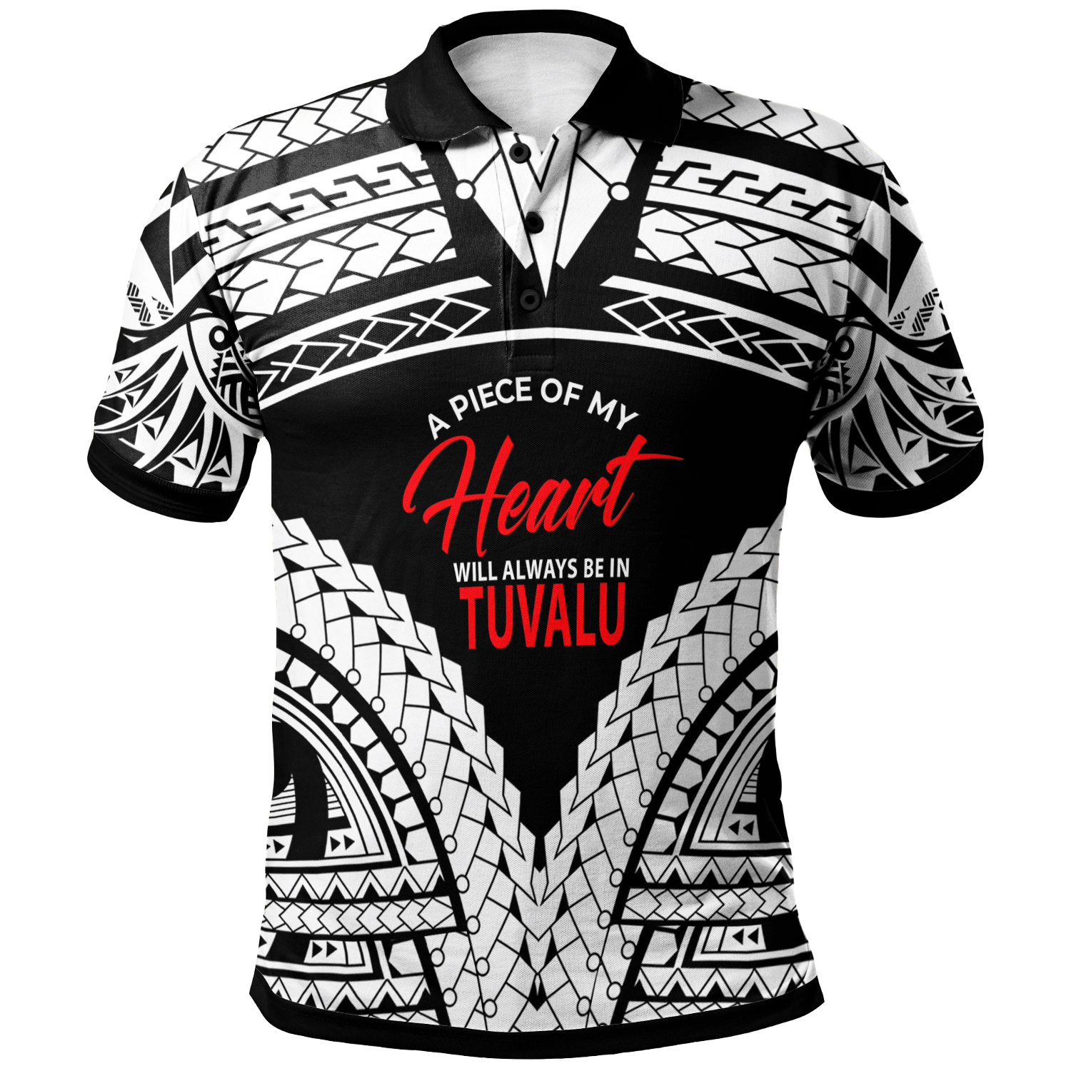 Tuvalu Polo Shirt A Piece Of My Heart White Color Unisex White - Polynesian Pride