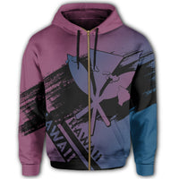 Hawaiian Map Kanaka Identifier Hoodie Zip Special Edition - Polynesian Pride