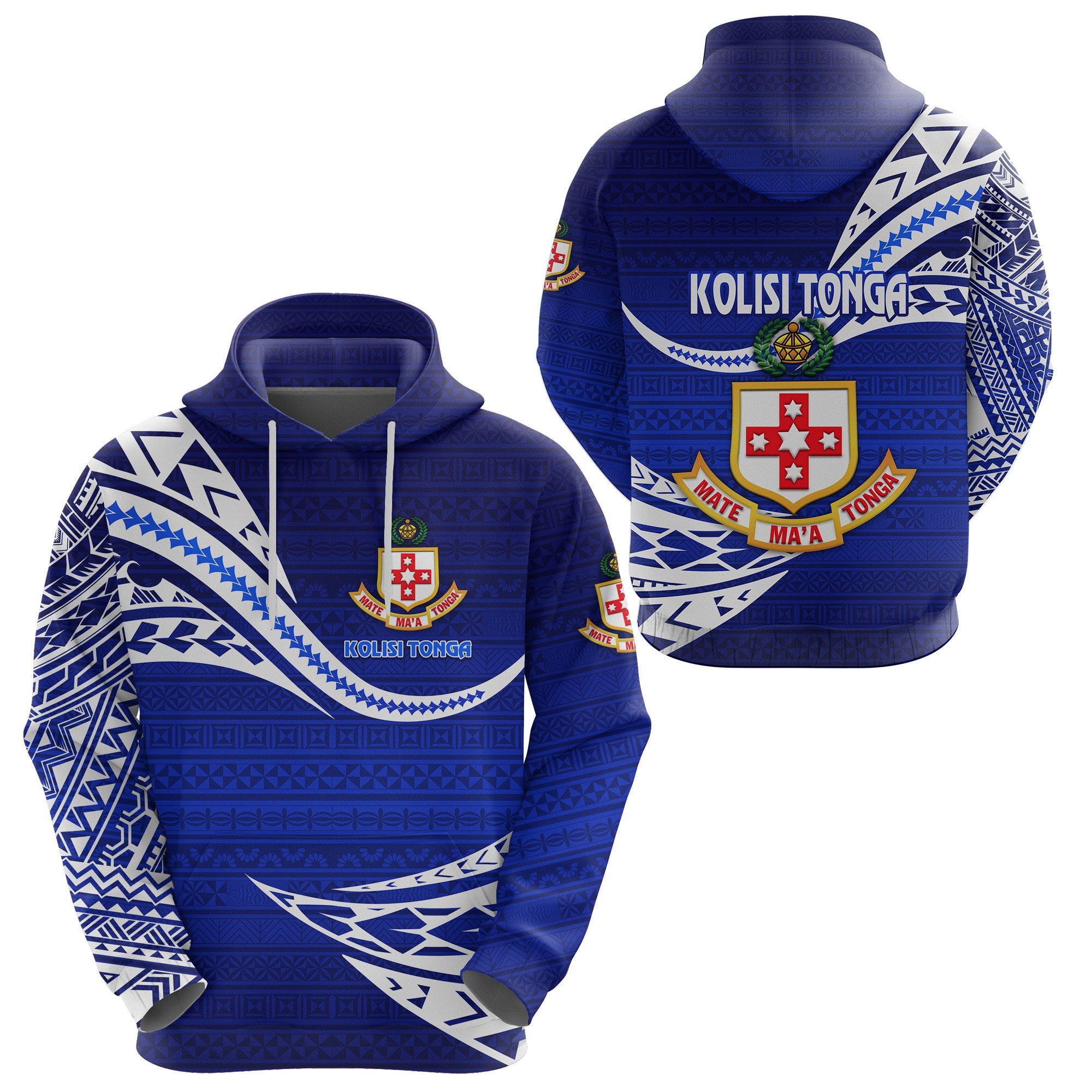 Kolisi Tonga Hoodie Mate Maa Tonga Unique Version Blue Unisex Blue - Polynesian Pride