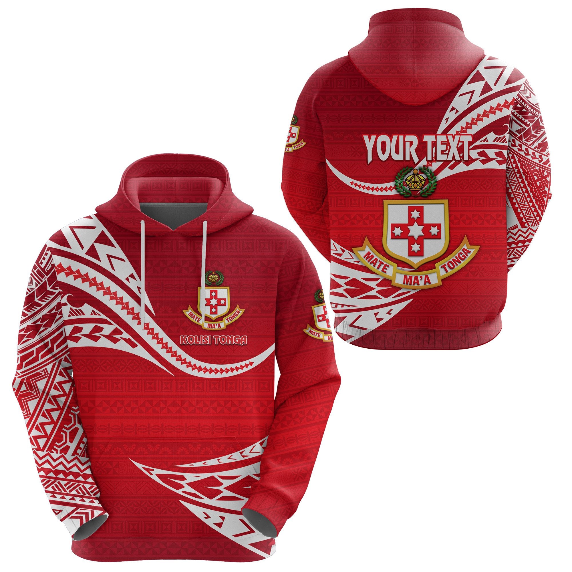 Custom Kolisi Tonga Hoodie Mate Maa Tonga Unique Version Red Unisex Red - Polynesian Pride