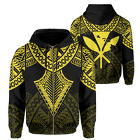 Hawaii Polynesian Hoodie Limited (Zip up) Tab Style Yellow Unisex Art - Polynesian Pride