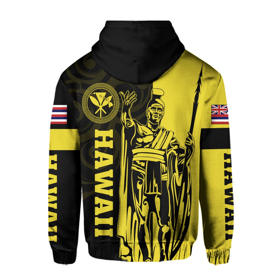 Hawaii King Polynesian Hoodie Lawla Style Yellow - Polynesian Pride