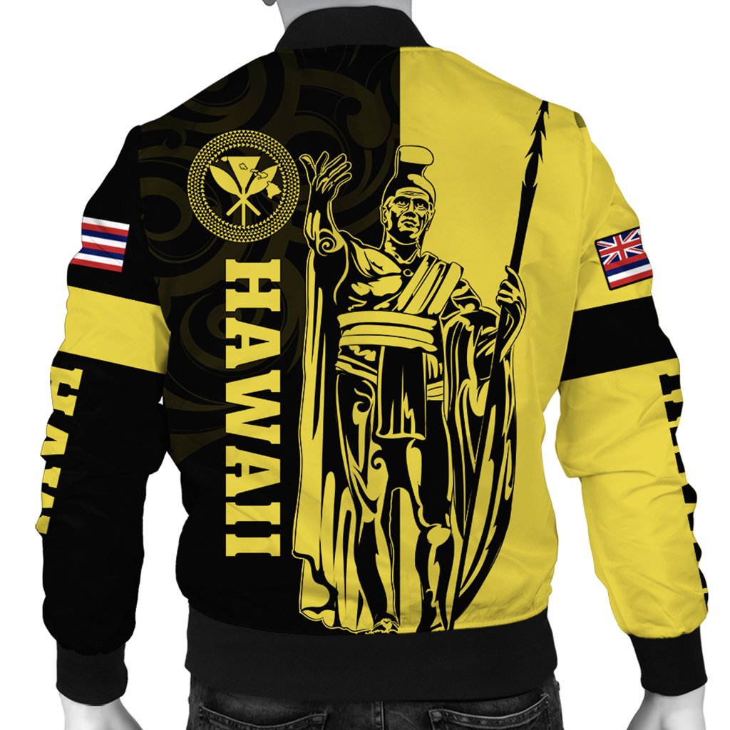 Hawaii King Polynesian Bomber Jacket - Lawla Style Yellow - AH - Polynesian Pride