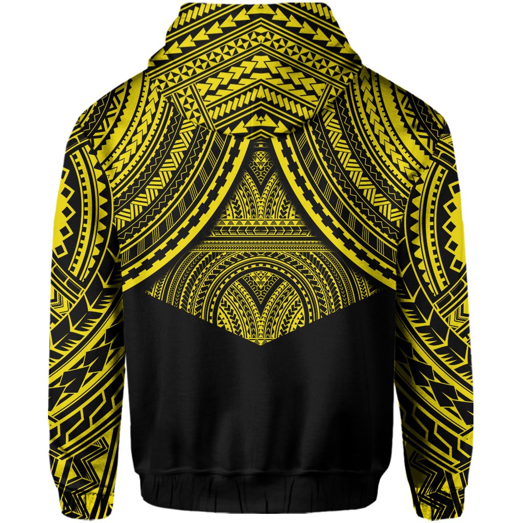 Polynesian Skull Hawaii Zip Hoodie Yellow Circle Style - Polynesian Pride