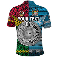 Custom Vanuatu Fiji Polo Shirt Together Bright Color, Custom Text and Number LT8 - Polynesian Pride