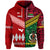 Custom Vanuatu Tonga Zip Hoodie Polynesian Together Bright Red, Custom Text and Number LT8 - Polynesian Pride