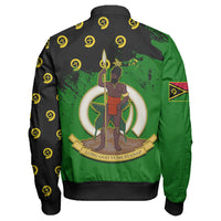 Vanuatu Flag Pattern Style Sleeve Zip Bomber Jacket LT10 - Polynesian Pride