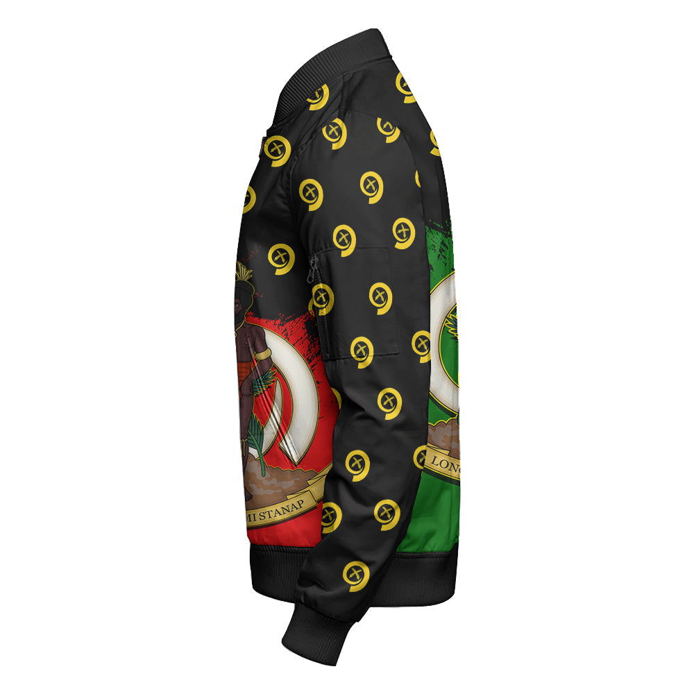 Vanuatu Flag Pattern Style Sleeve Zip Bomber Jacket LT10 - Polynesian Pride