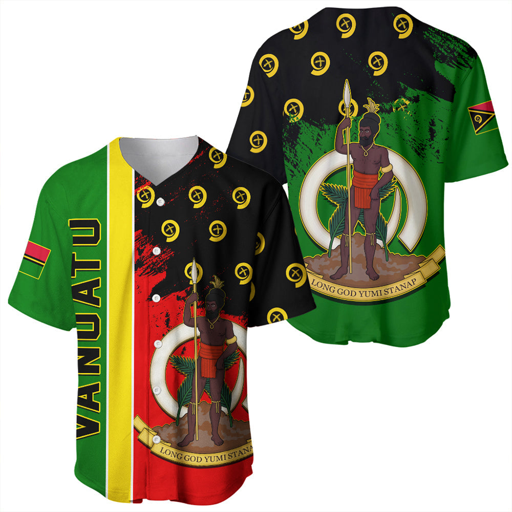 Vanuatu Flag Pattern Style Baseball Jersey LT10 Yellow - Polynesian Pride