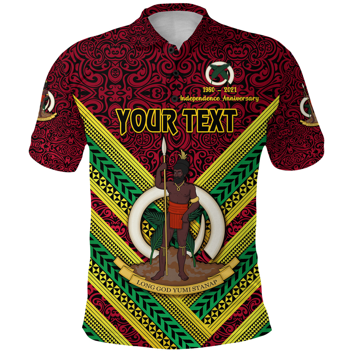 Custom Vanuatu Special Independence Anniversary Polo Shirt Creative Style Red LT8 - Polynesian Pride