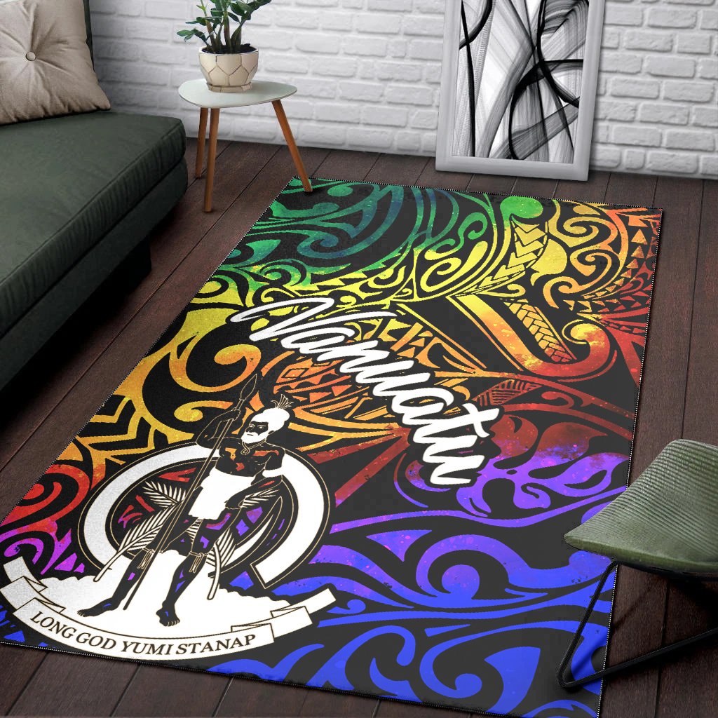 Vanuatu Area Rug - Rainbow Polynesian Pattern - Polynesian Pride