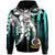 Vanuatu Zip Hoodie Cyan Vertical Stripes Style Unisex Cyan - Polynesian Pride