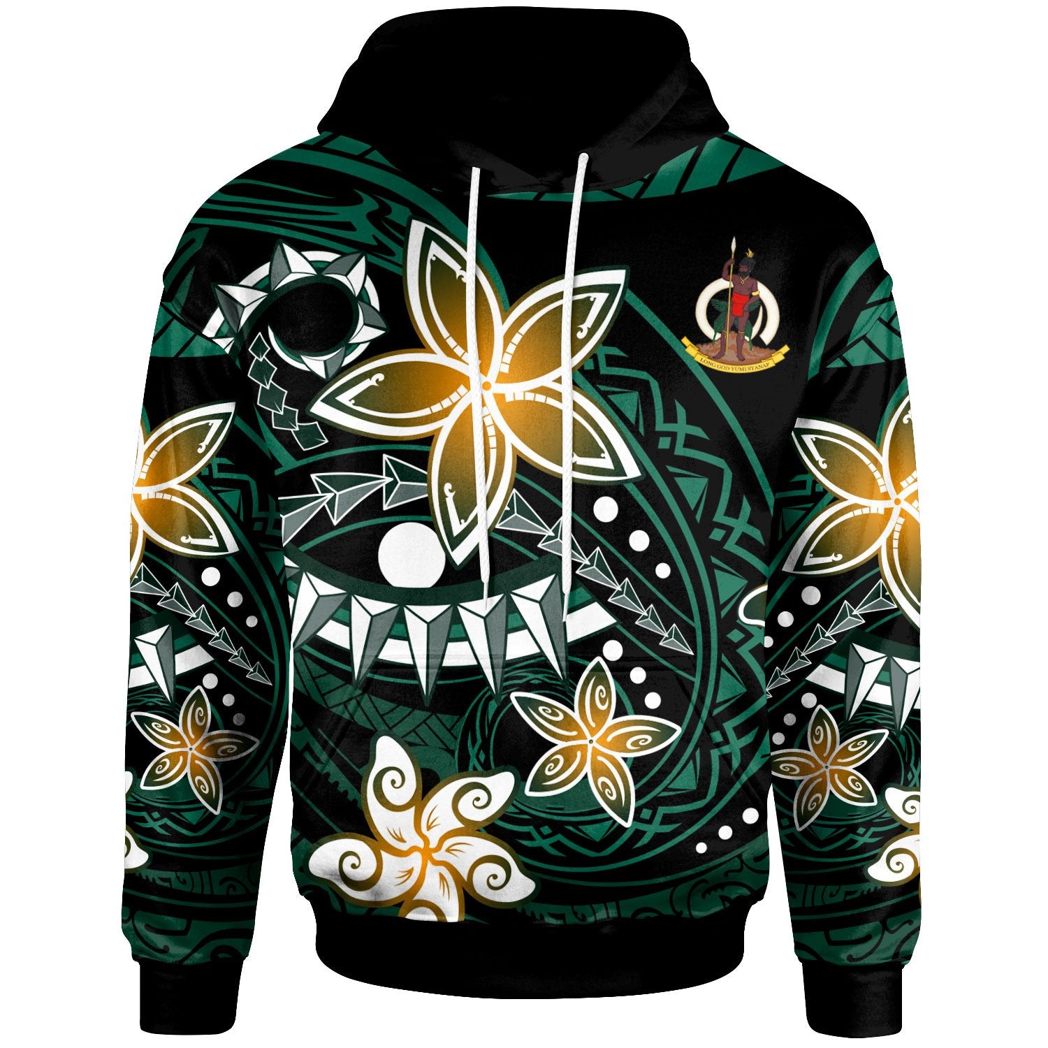 Vanuatu Hoodie Spring Style Black Color Unisex Black - Polynesian Pride