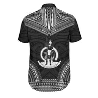 Vanuatu Polynesian Chief Short Sleeve Shirt - Black Version - Polynesian Pride