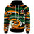 Vanuatu Hoodie Vortex Style Unisex Green Orange - Polynesian Pride