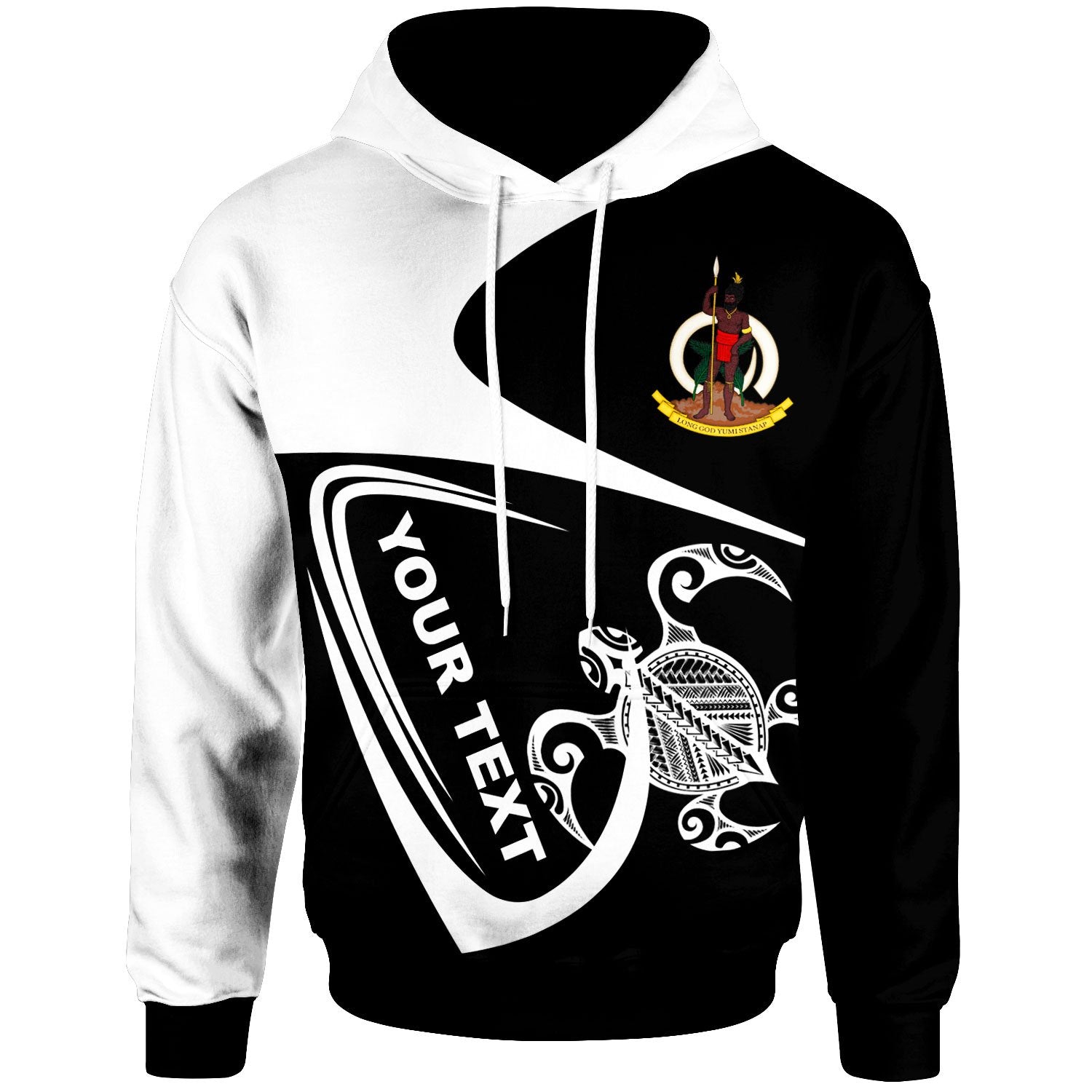 Vanuatu Custom Hoodie Street Style Unisex Black - Polynesian Pride