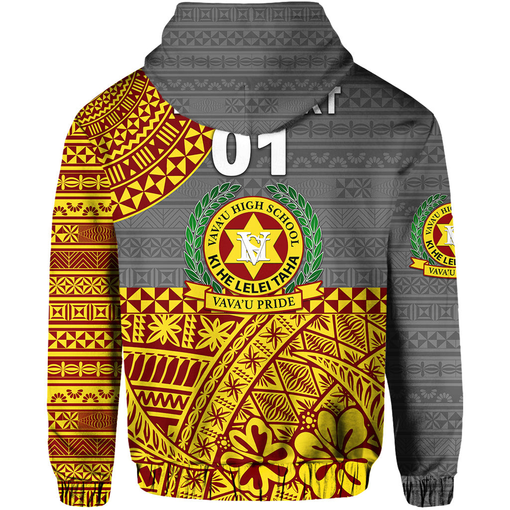 Custom Tonga Vavau High School Zip Hoodie Kupesi Vibes Grey LT8 - Polynesian Pride