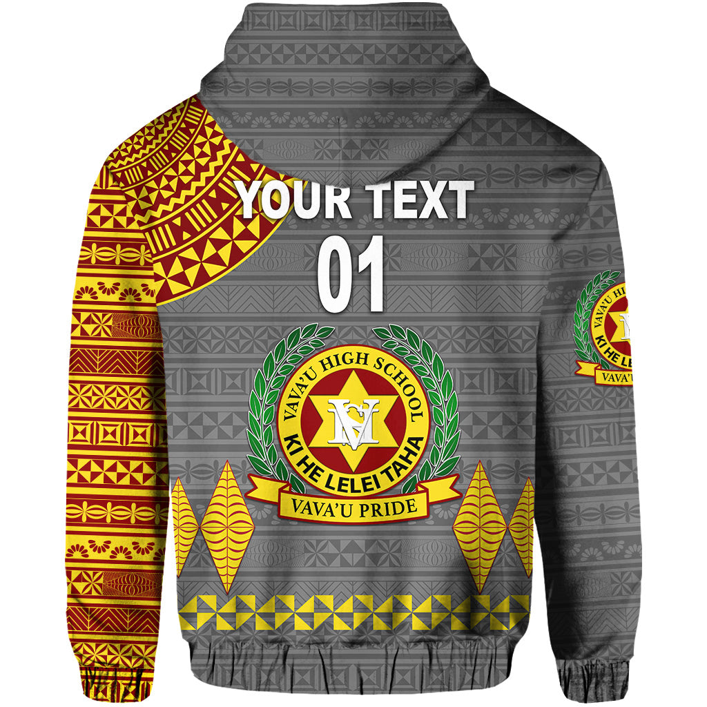 Custom Tonga Vavau High School Zip Hoodie Simple Style Grey LT8 - Polynesian Pride