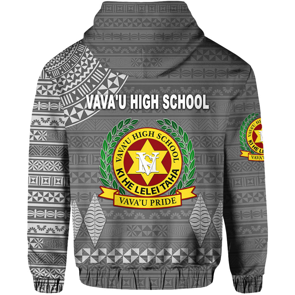 Tonga Vavau High School Zip Hoodie Simple Style Full Grey LT8 - Polynesian Pride