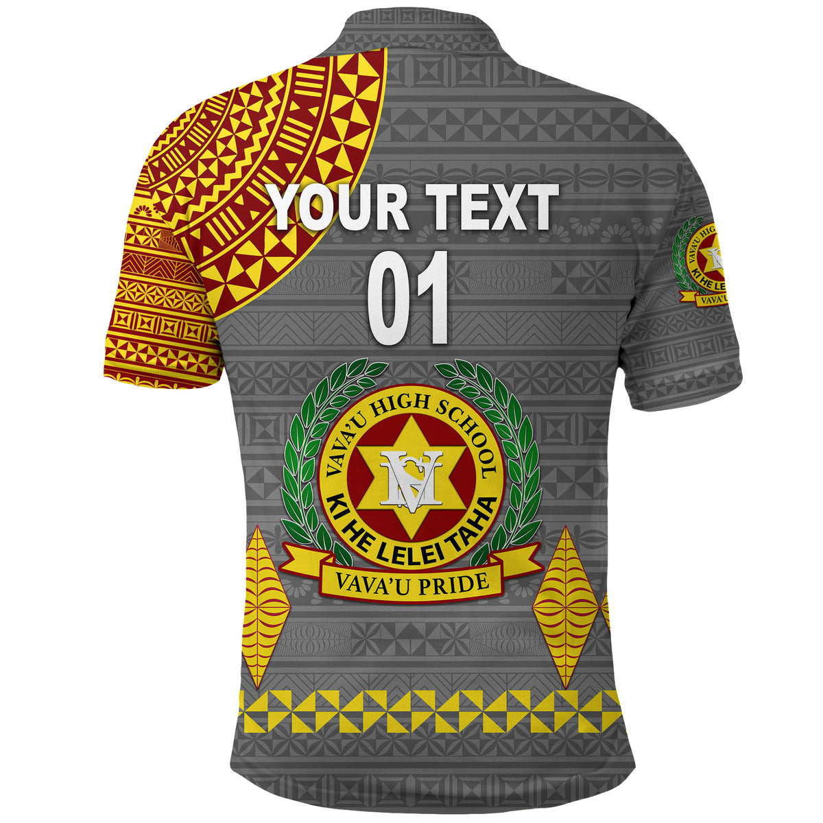 Custom Tonga Vavau High School Polo Shirt Simple Style Grey LT8 - Polynesian Pride