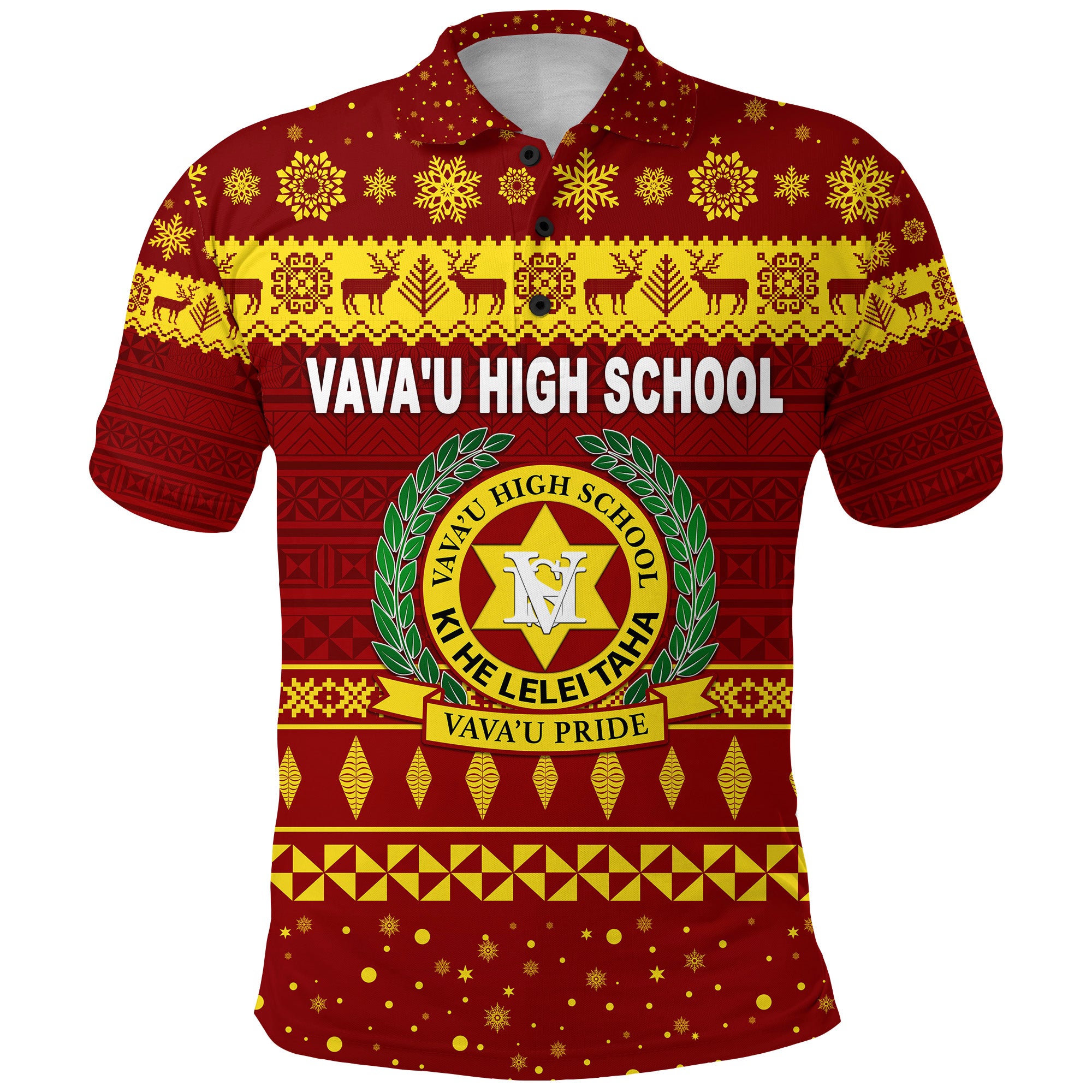 Custom Vavau High School Christmas Polo Shirt Simple Style Maroon LT8 - Polynesian Pride