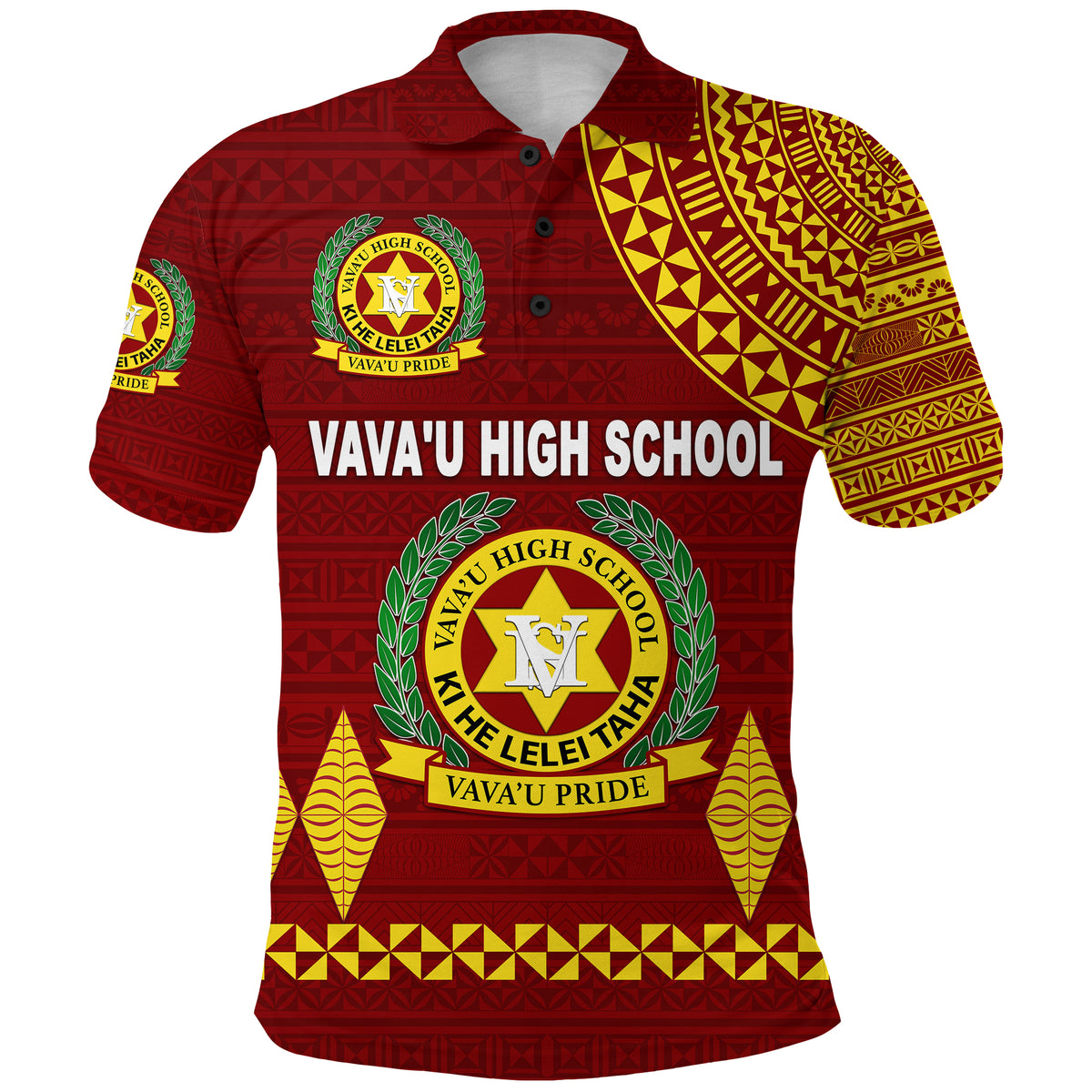 Custom Tonga Vavau High School Polo Shirt Simple Style Maroon, Custom Text and Number LT8 Maroon - Polynesian Pride