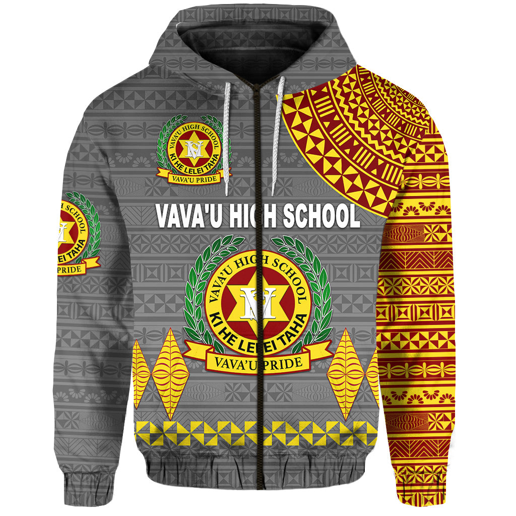 Tonga Vavau High School Zip Hoodie Simple Style Grey LT8 - Polynesian Pride